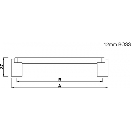 Boss Bar Handle, 12mm Diameter 188mm Long
