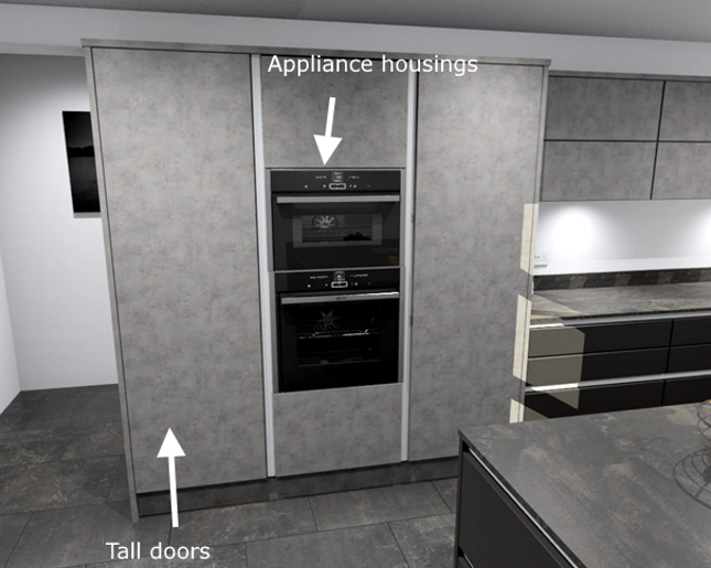 Aspects bespoke tall doors and appliance housing