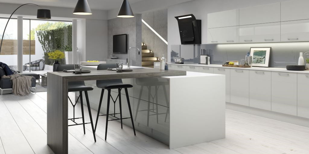 TKC Vivo+ gloss light grey kitchen