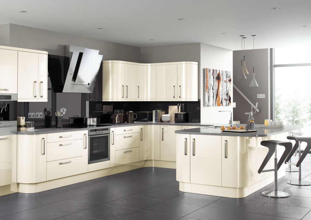 Lusso gloss cream kitchen