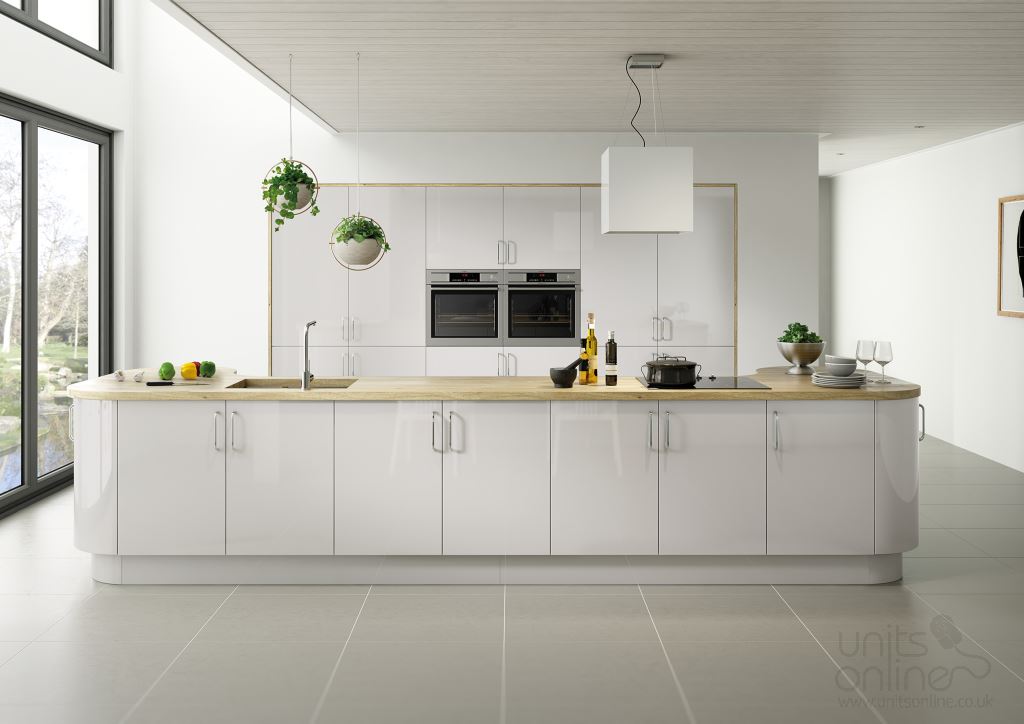 Lusso gloss light grey kitchen
