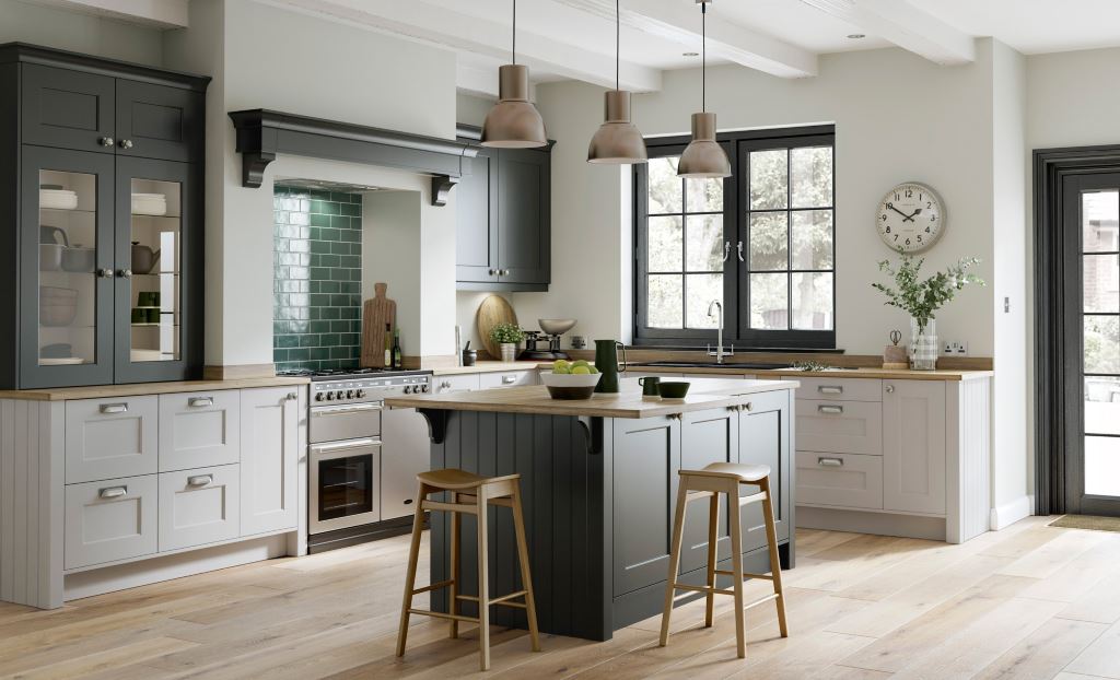 Florence shaker graphite handleless kitchen