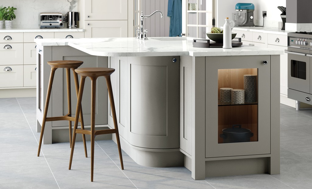Georgia shaker stone handleless kitchen