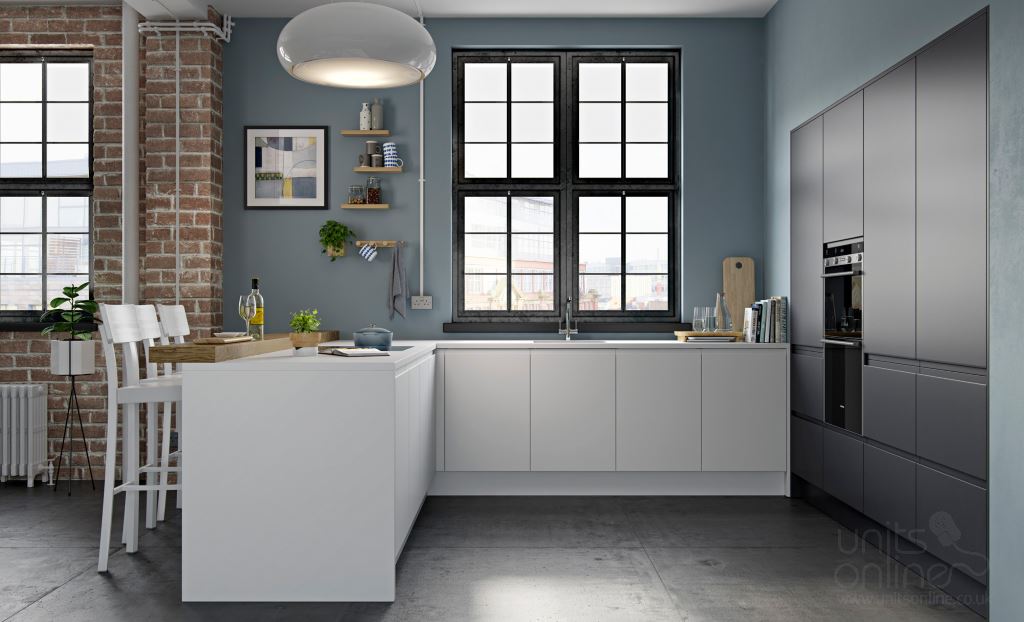 Strada matt graphite handleless kitchen