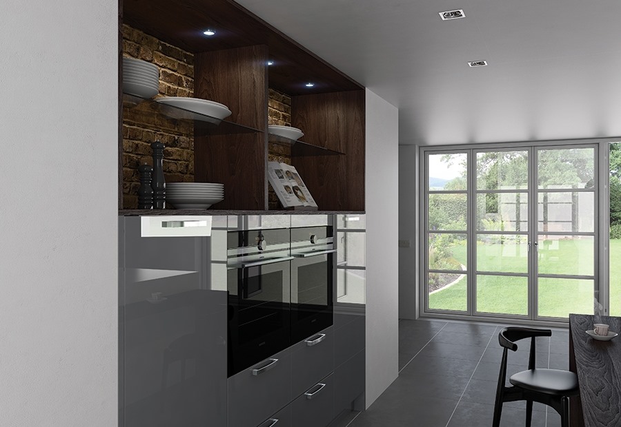 Zola gloss dust grey kitchen