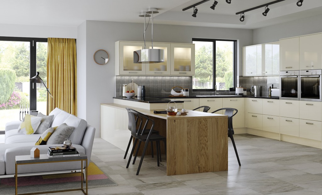Zola gloss ivory kitchen