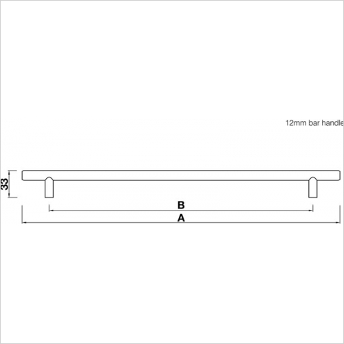 Bar Handle, 12mm Diameter, 337mm Long