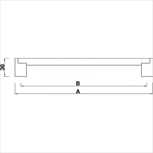 Boss Bar Handle, 14mm Diameter, 835mm Long