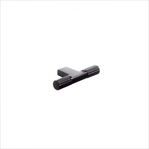 PWS - Arden, Fluted T bar handle, central hole centre, Matt Black