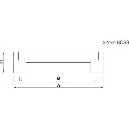 Boss Bar Handle, 22mm Diameter, 188mm Long