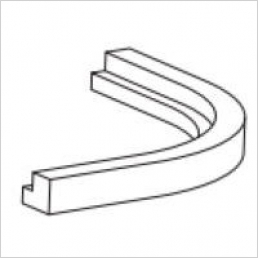Curved square end cornice 338x338x35mm