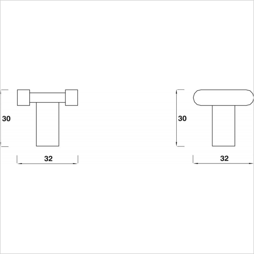 Knob Square 30mm Comes With Backplate