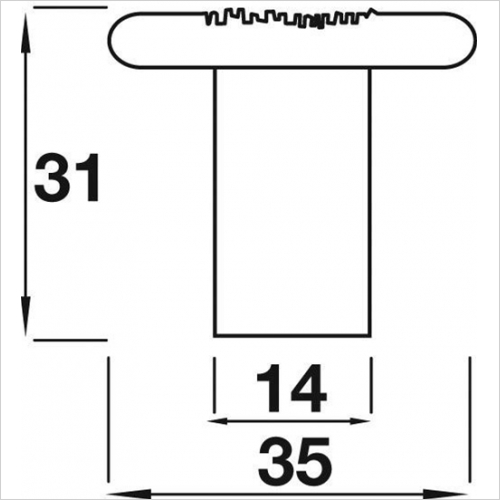 Knob With Textured Centre, 35mm Diameter