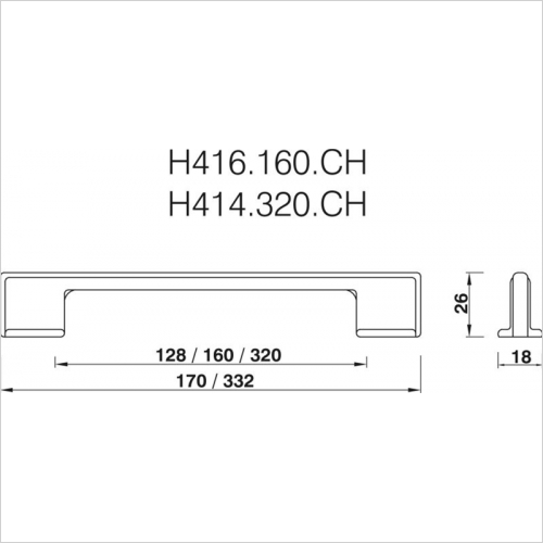 D Handle, 128-160mm