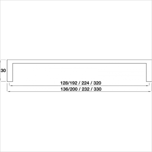 Bar Handle Square, 192mm