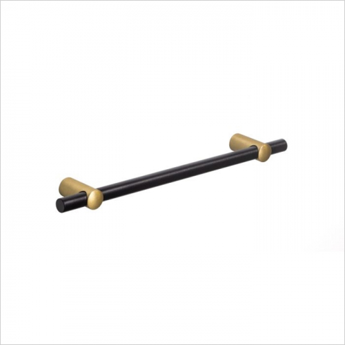 PWS - Hampton, Smooth bar handle, Matt Black/Satin Brass