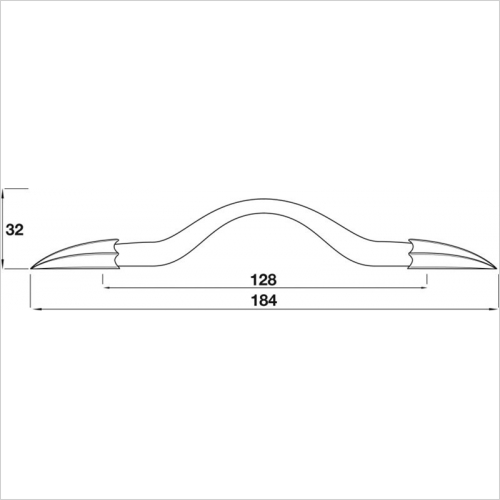 Bow Handle, Gothic Ends, 128mm