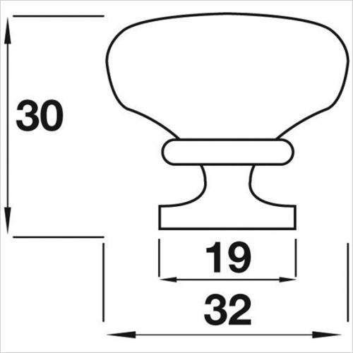 Knob Plain 30mm