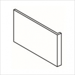 L-shape half height base feature end panel, 325x650x18mm