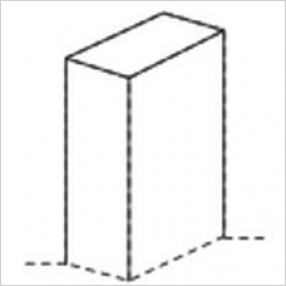 Tall square feature end post 2400x100x50mm