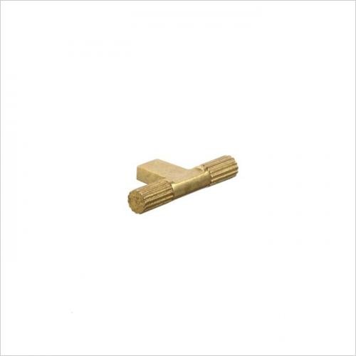 PWS - Arden, Fluted T bar handle, central hole centre, Aged Brass