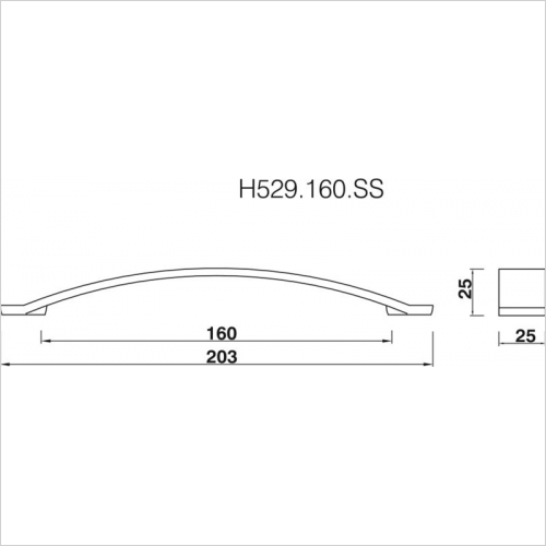 Bow Handle With Textured Centre, 160mm