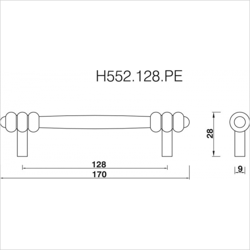 Bar Handle, 128mm