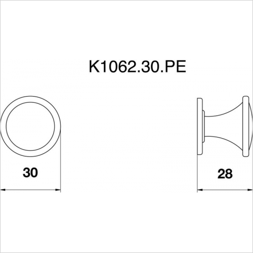 Knob 30mm Diameter With Backplate