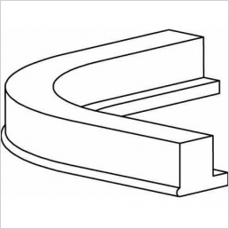 Curved Cornice Upstand Moulding (Smooth) 50x337x337mm