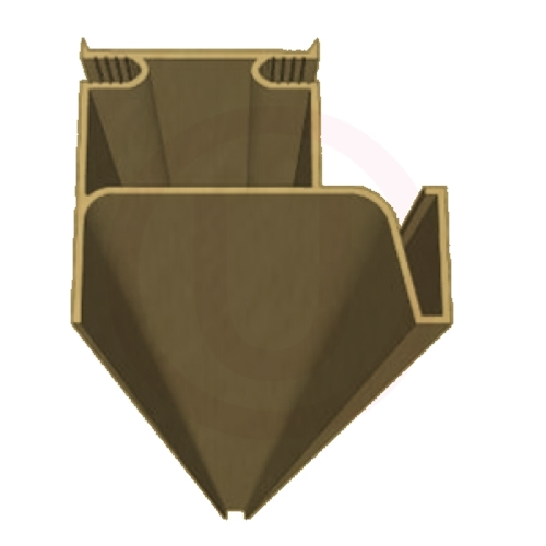 4200x53.3x41mm Vertical Alu Profile (Lateral) Brushed Brass