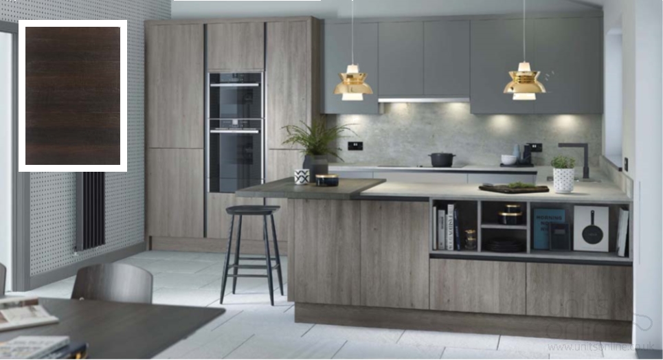 Alpina Timber Veneer Deep Oak Matt True Handleless
