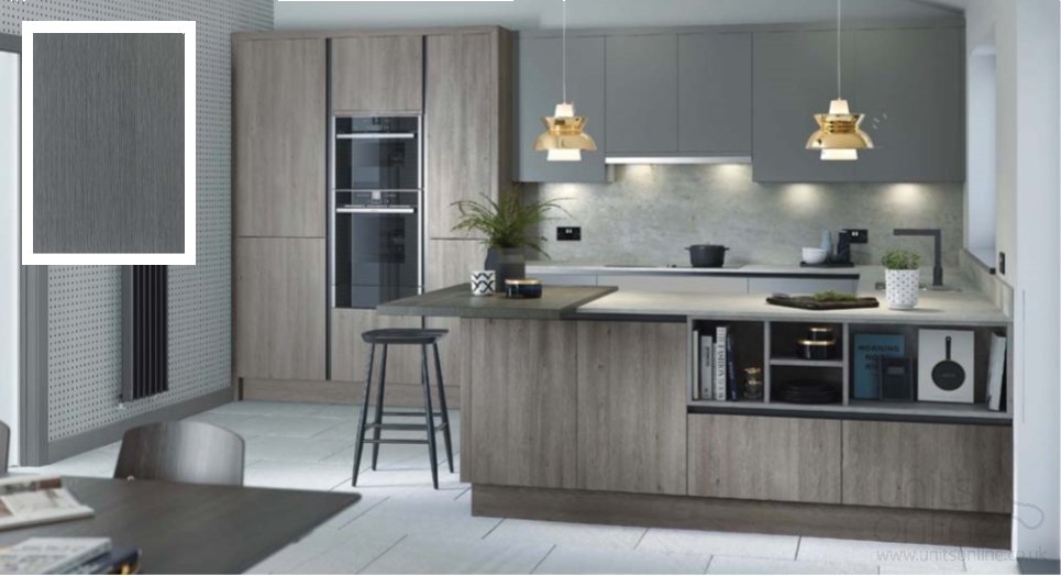 Alpina Timber Veneer Deep Oak Matt True Handleless