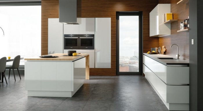 Vivo Grey High gloss True Handleless Kitchen