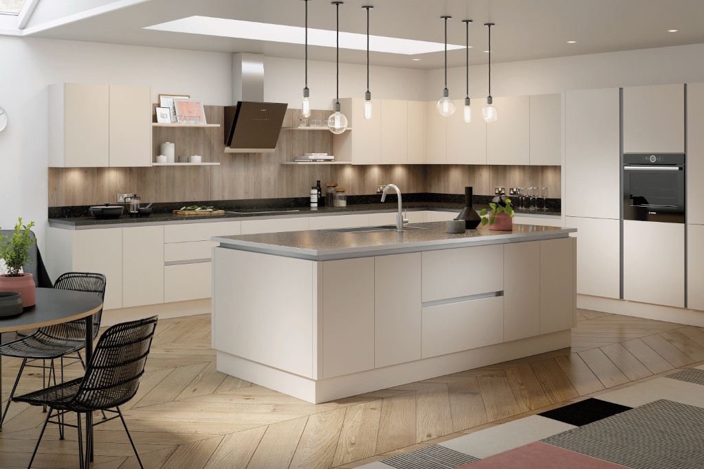 Vivo Cashmere Matt True Handleless Kitchen