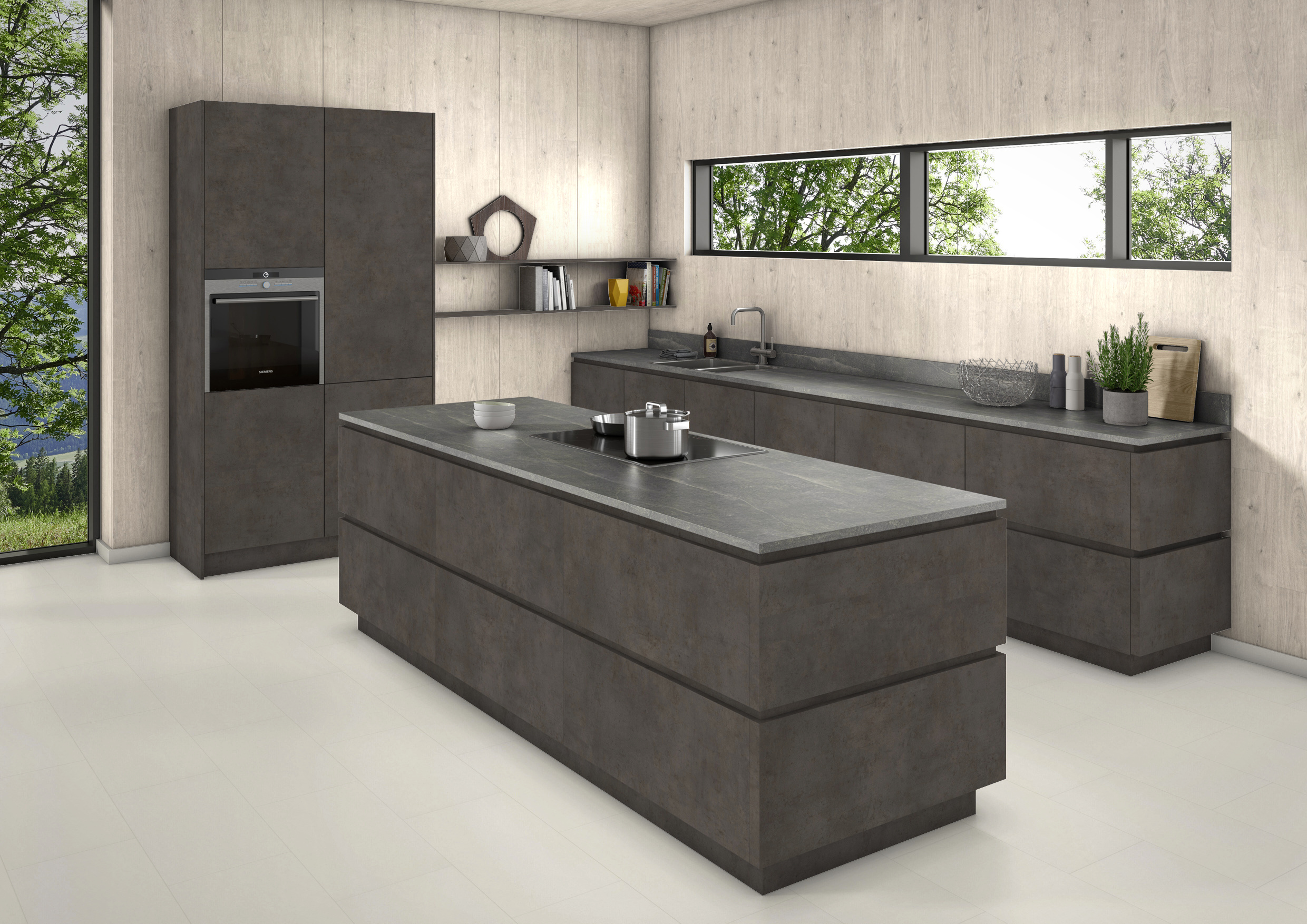 Aspects bespoke dark concrete kitchen