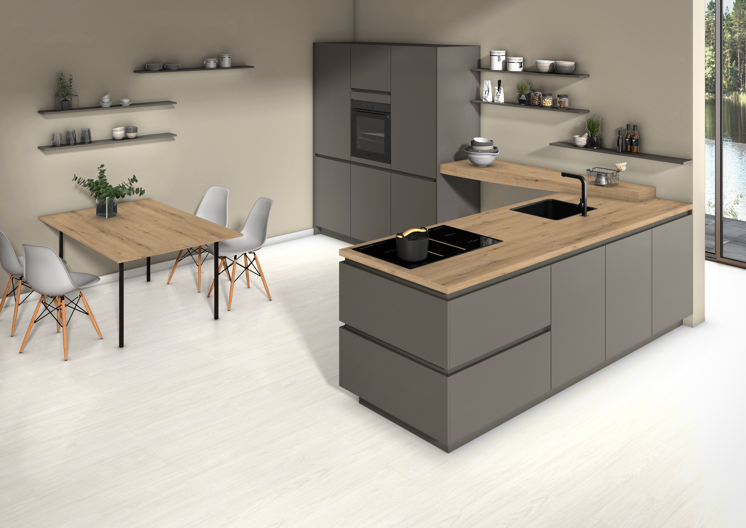 Aspects bespoke graphite grey kitchen