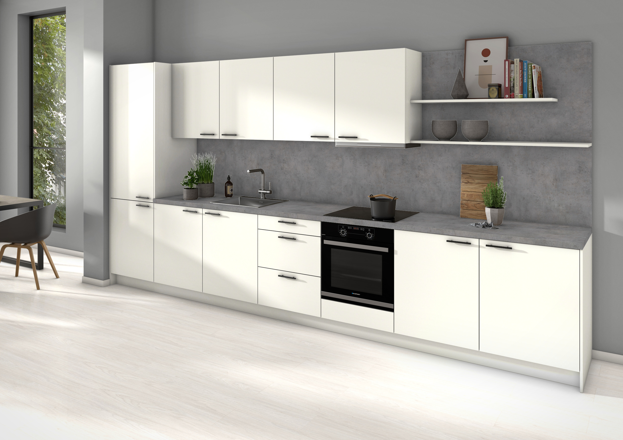 Aspects bespoke light grey kitchen