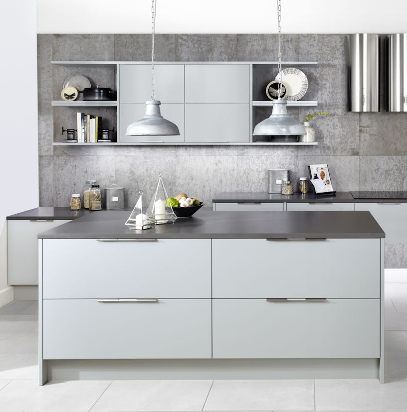 Matt grey kitchen units deals