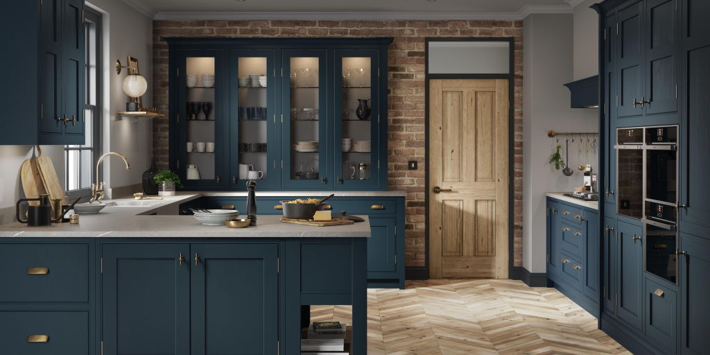 Second Nature Clarendon hartforth blue inframe kitchen