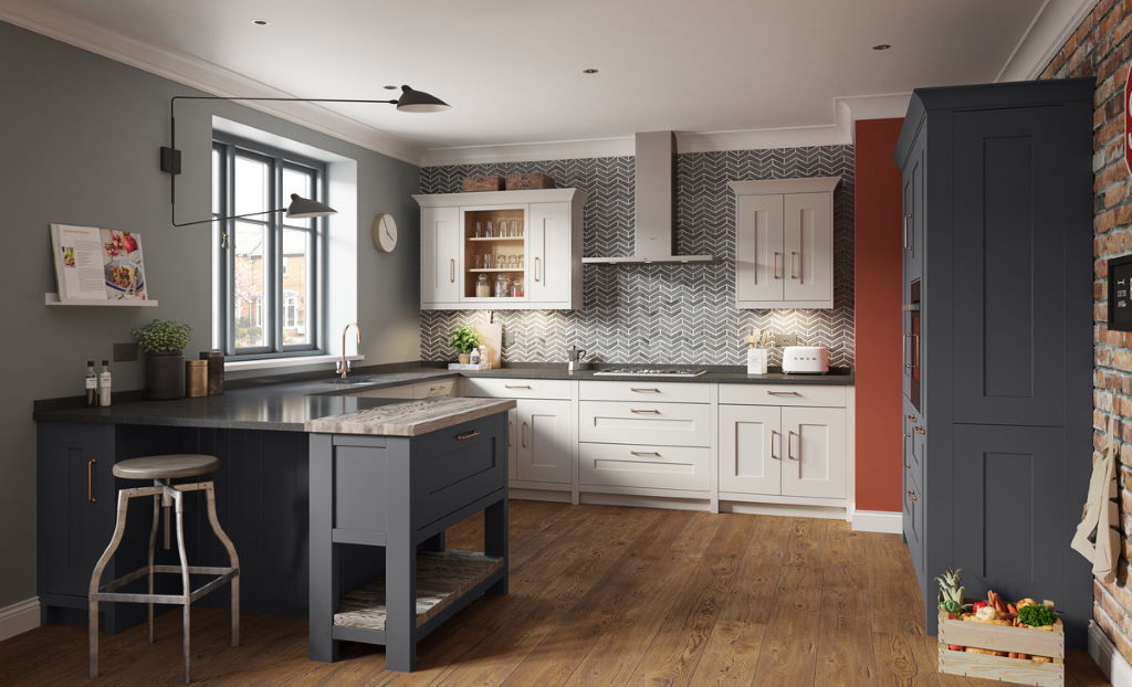 Second Nature Fitzroy dove grey shaker kitchen