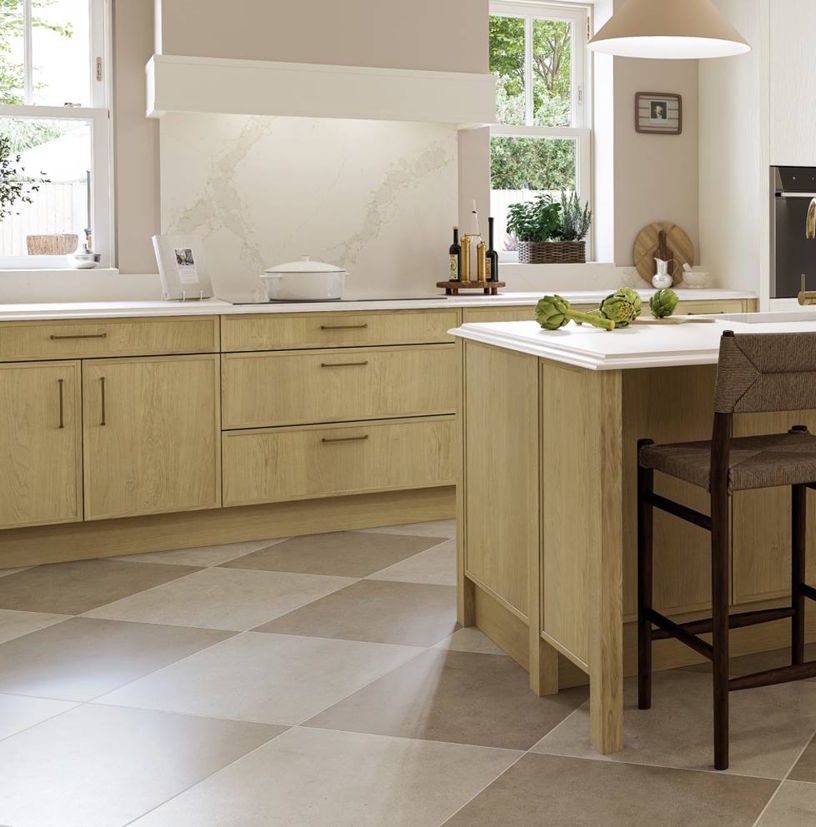 Aalborg micro shaker kitchen in an oak finish