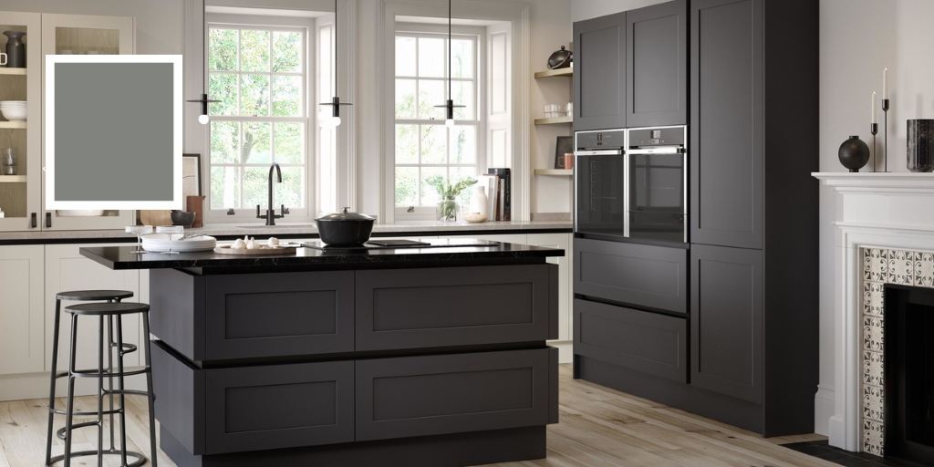 Second Nature Hunton shaker dust grey true handleless kitchen