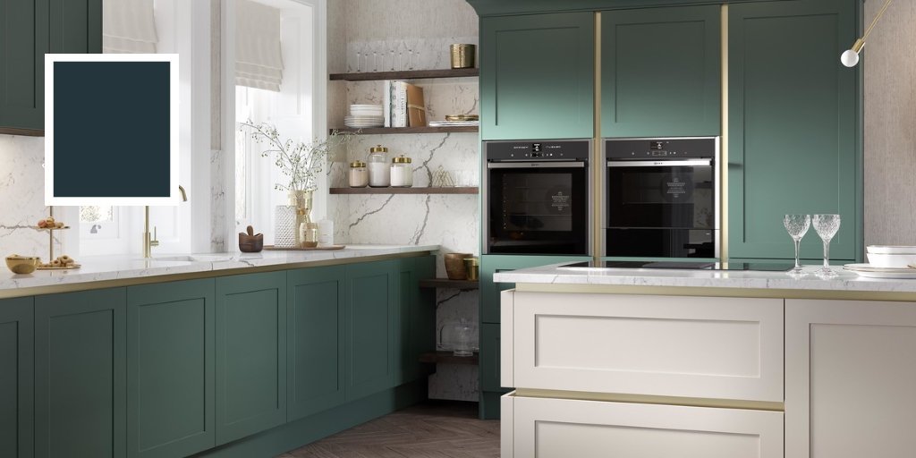 Second Nature Hunton shaker hartforth blue true handleless kitchen