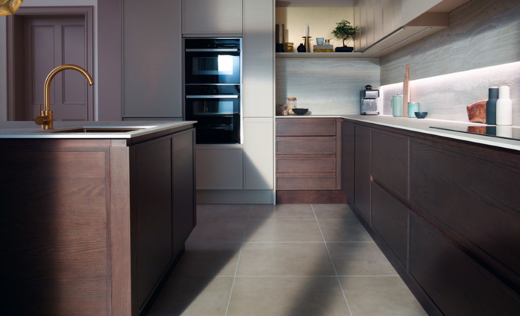 Second Nature Lichfield espresso handleless kitchen