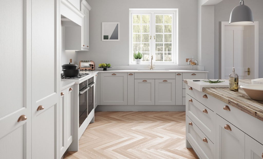 Second Nature Mornington beaded dove grey shaker kitchen