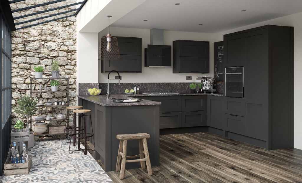 Second Nature Mornington graphite shaker kitchen