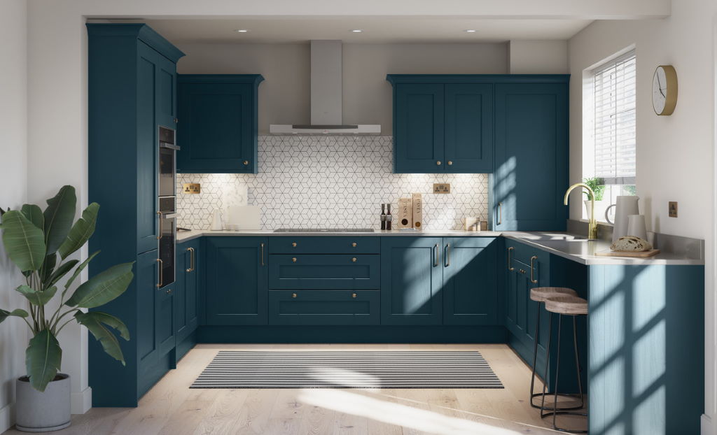 Second Nature Mornington hartforth blue shaker kitchen