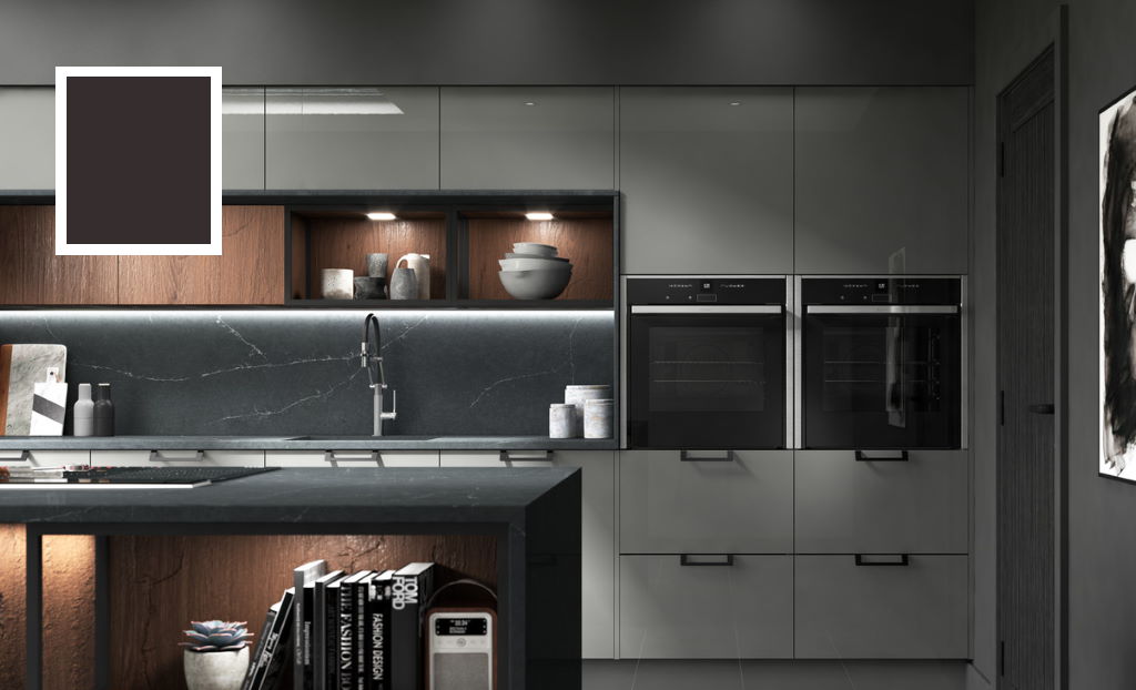 Second Nature Porter gloss graphite kitchen