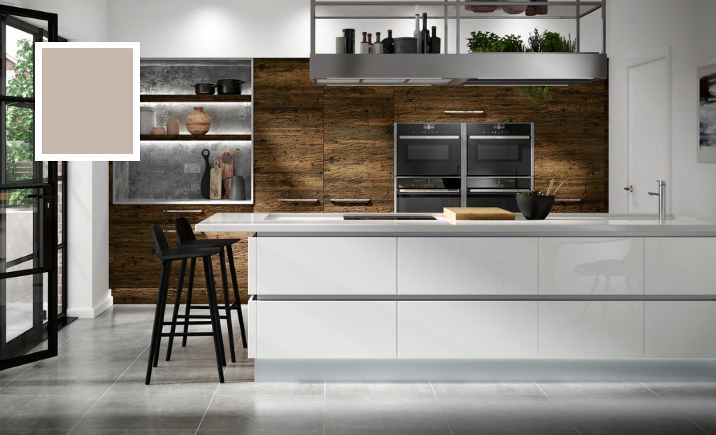 Second Nature Porter matt cashmere true handleless kitchen