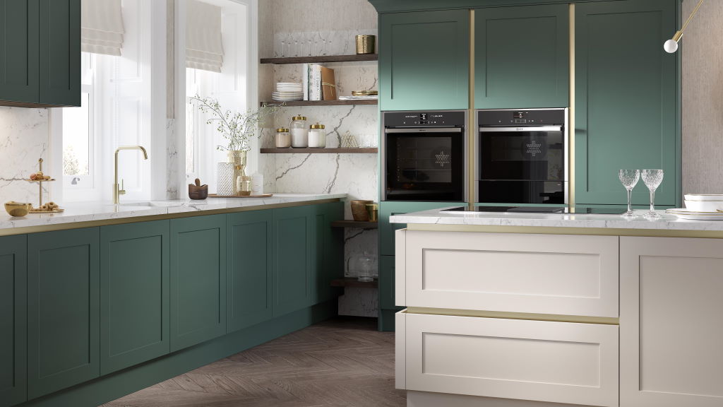 Second Nature Hunton true handleless shaker kitchen